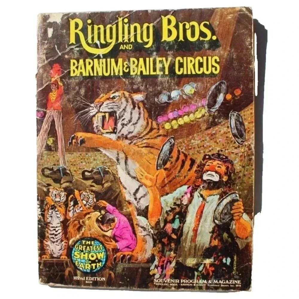Vtg 1972 Ringling Bros and Barnum & Bailey Circus 102nd Edition Souvenir Program